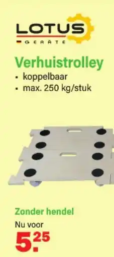 Van Cranenbroek Lotus Verhuistrolley Zonder hendel aanbieding