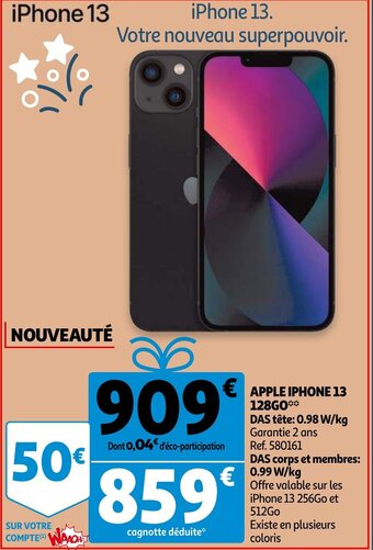 Auchan Apple Iphone 13 128GO aanbieding