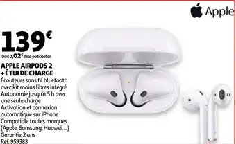 Auchan Apple Airpods 2 + Etui Charge aanbieding