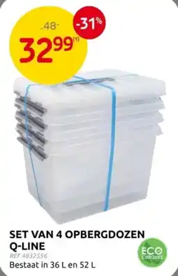 Brico Q-line set van 4 opbergdozen aanbieding