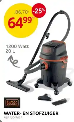 Brico Black+ decker water- en stofzuiger ref 10047027 aanbieding