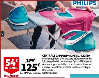 Auchan Centrale Vapeur Philips GC7920/20 aanbieding