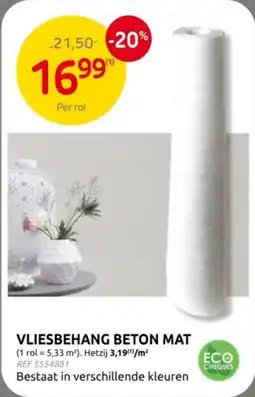 Brico Vliesbehang beton mat aanbieding