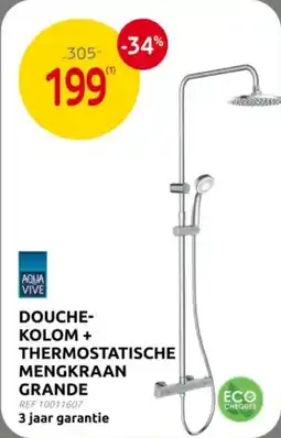 Brico Aqua Vive Douchekolom + Thermostatische Mengkraan Grande aanbieding