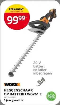 Brico Worx Heggenschaar op Batterij WG261 E aanbieding
