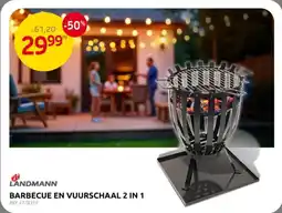 Brico Landmann Barbecue en Vuurschaal 2-in-1 aanbieding