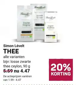 Ekoplaza Simon Lévelt Thee aanbieding