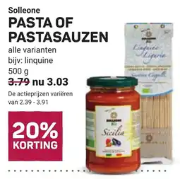Ekoplaza Solleone Pasta of Pastasauzen aanbieding