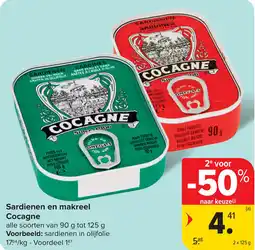 Carrefour Sardienen en Makreel Cocagne aanbieding