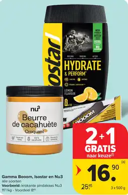 Carrefour Gamma Booom, Isostar en Nu3 aanbieding