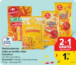 Carrefour Geëxtrudeerde chips en tortilla chips Carrefour aanbieding