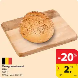 Carrefour Meergranenbrood Milo aanbieding