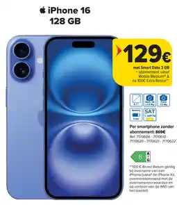 Carrefour Apple iPhone 16 aanbieding