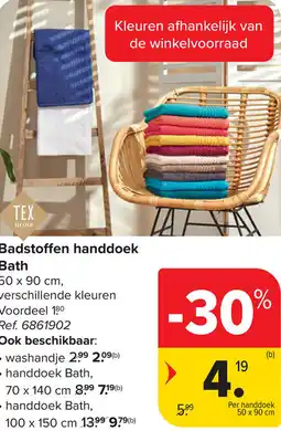 Carrefour Tex Badstoffen handdoek Bath aanbieding