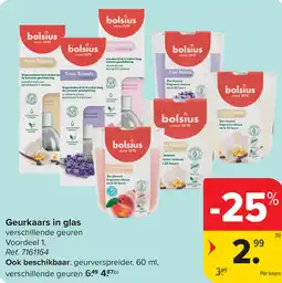 Carrefour Geurkaars in glas aanbieding