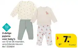 Carrefour Tex 2-delige pyjama voor baby's aanbieding