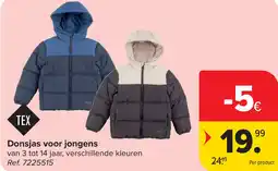 Carrefour Tex Donsjas voor jongens aanbieding