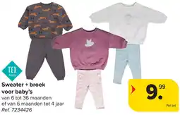 Carrefour Tex Sweater + broek voor baby's aanbieding