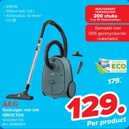 Carrefour AEG Stofzuiger met zak AB61C10G aanbieding
