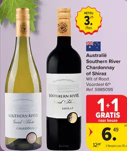 Carrefour Southern River Chardonnay of Shiraz aanbieding