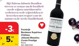 Carrefour Château Jalousie Beaulieu Cuvée Prestige Bordeaux Supérieur aanbieding