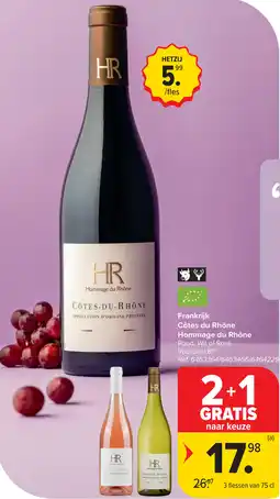 Carrefour Hommage du Rhône Côtes du Rhône aanbieding