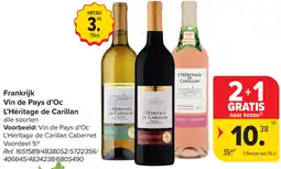 Carrefour L'Héritage de Carillan Vin de Pays d'Oc aanbieding