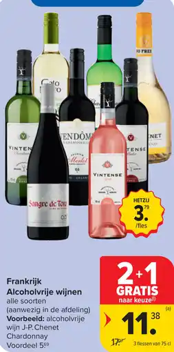 Carrefour Alcoholvrije wijnen alle soorten aanbieding