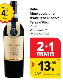 Carrefour Terra d'Aligi Montepulciano d'Abruzzo Riserva aanbieding