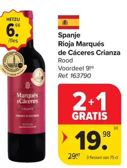 Carrefour Rioja Marqués de Cáceres Crianza aanbieding