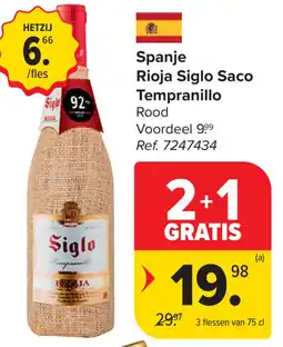 Carrefour Rioja Siglo Saco Tempranillo aanbieding