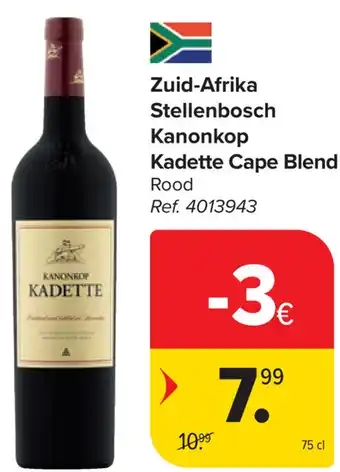 Carrefour Kanonkop Kadette Cape Blend Stellenbosch aanbieding