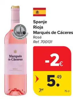 Carrefour Marqués de Cáceres rioja aanbieding