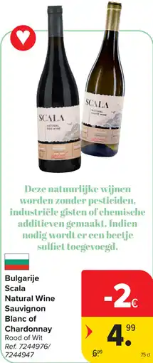 Carrefour Scala Natural Wine Sauvignon Blanc of Chardonnay aanbieding
