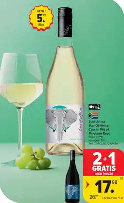 Carrefour Star Of Africa Chenin Wit of Pinotage Rood aanbieding