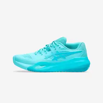 Decathlon Multicourt tennisschoenen voor heren Gel Resolution X fluoblauw aanbieding