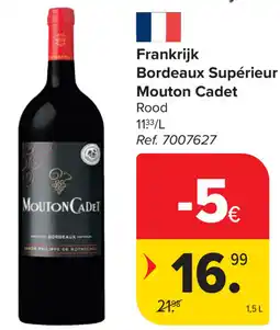 Carrefour Mouton Cadet Bordeaux Supérieur aanbieding