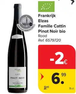 Carrefour Famille Cattin Pinot Noir bio Elzas aanbieding