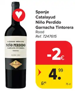 Carrefour Niño Perdido Garnacha Tintorera Catalayud aanbieding