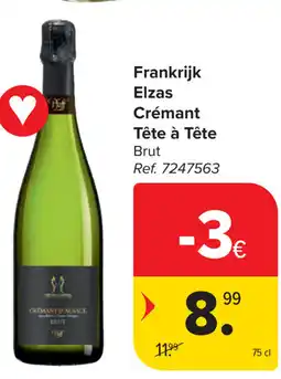 Carrefour Crémant Tête à Tête Elzas aanbieding