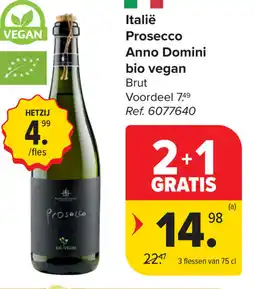 Carrefour Anno Domini bio vegan Prosecco aanbieding