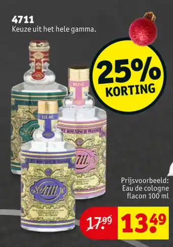 Kruidvat Eau de cologne flacon 100ml aanbieding