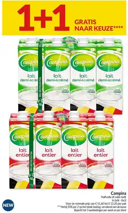 Intermarché Campina Halfvolle of volle melk aanbieding