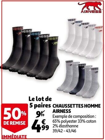 Auchan Chaussettes homme airness aanbieding