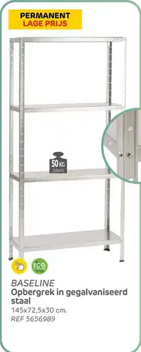 BricoPlanit Baseline opbergrek in gegalvaniseerd staal aanbieding
