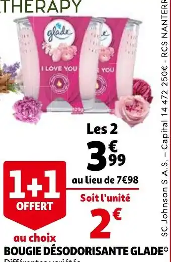 Bougie desodorisante glade