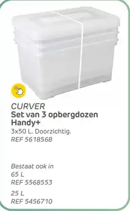 BricoPlanit Curver set van 3 opbergdozen handy+ aanbieding