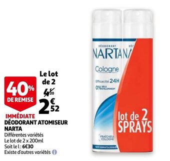 Auchan Deodorant atomiseur narta aanbieding
