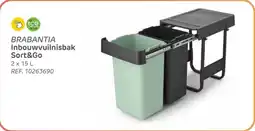 BricoPlanit Brabantia inbouwvuilnisbak sort&go aanbieding