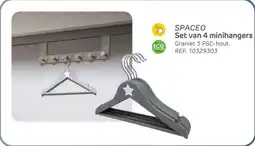 BricoPlanit Spaceo set van 4 minihangers aanbieding